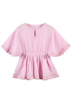 Embroidered Baby & Toddler Girls Light Pink Gauze Kaftan Swim Coverup